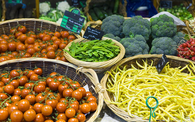 Vegetable numbers in the market