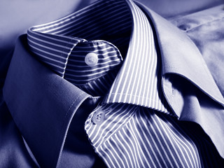 Two blue shirts in each other