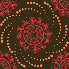 Seamless ornament with abstract flowers