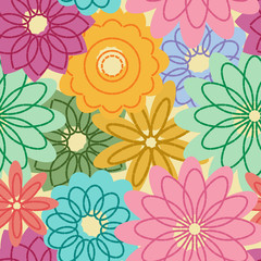 Seamless ornament with abstract flowers