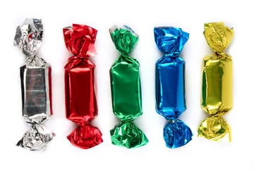 Photo sur Aluminium Bonbons Bonbons colorés isolés