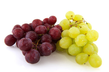 Fresh red and white grapes