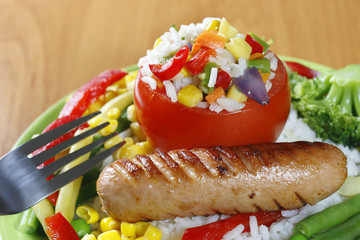 Fried sausage.