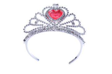 Silver diadem isolated on the white background