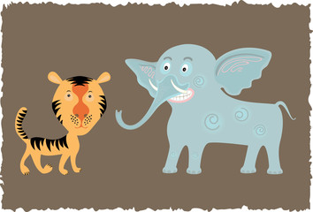 elephant and tiger