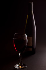 red wine with bottle
