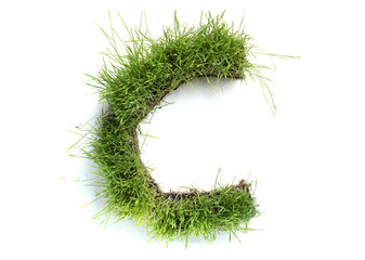 Letters made of grass - C