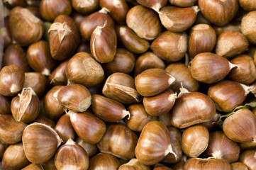 Closeup of chestnuts