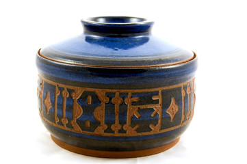 Handcarved Blue Pottery