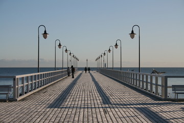 Gdynia pier at Baltic Sea coast in Poland