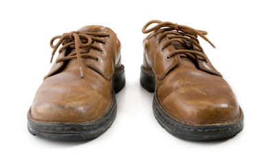worn  leather  shoes