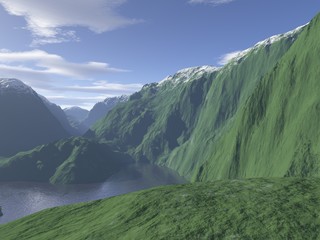 Computer-generated Mountain Landscape