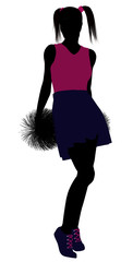 Cheerleader silhouette on a white background