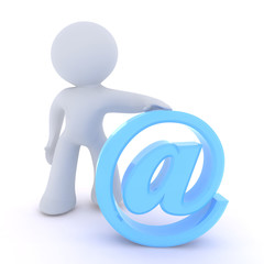 man with internet @ sign