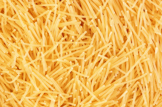 Heap of yellow noodles.