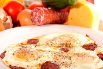 Omelet from eggs