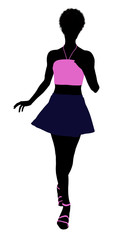 African American Teenager Illustration Silhouette