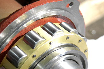 The shaft of an electric motor rotor, with bearing
