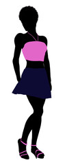 African American Teenager Illustration Silhouette