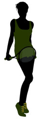 Female Tennis Player Illustration Silhouette