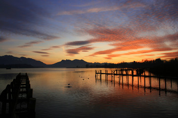 Abendleuchten über dem See