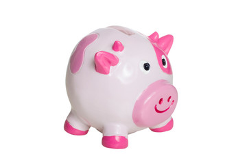 ugly pink and white piggy bank