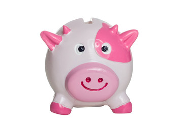 ugly pink and white piggy bank