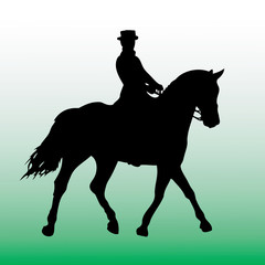 vector illustration of people on a horse