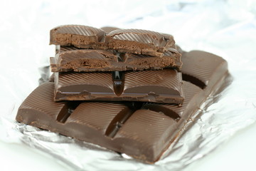 chocolate with packing,isolated on white