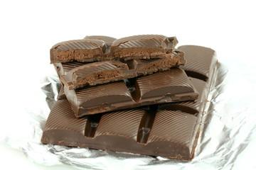 chocolate with packing,isolated on white