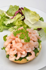 some fresh king prawns and organic salad