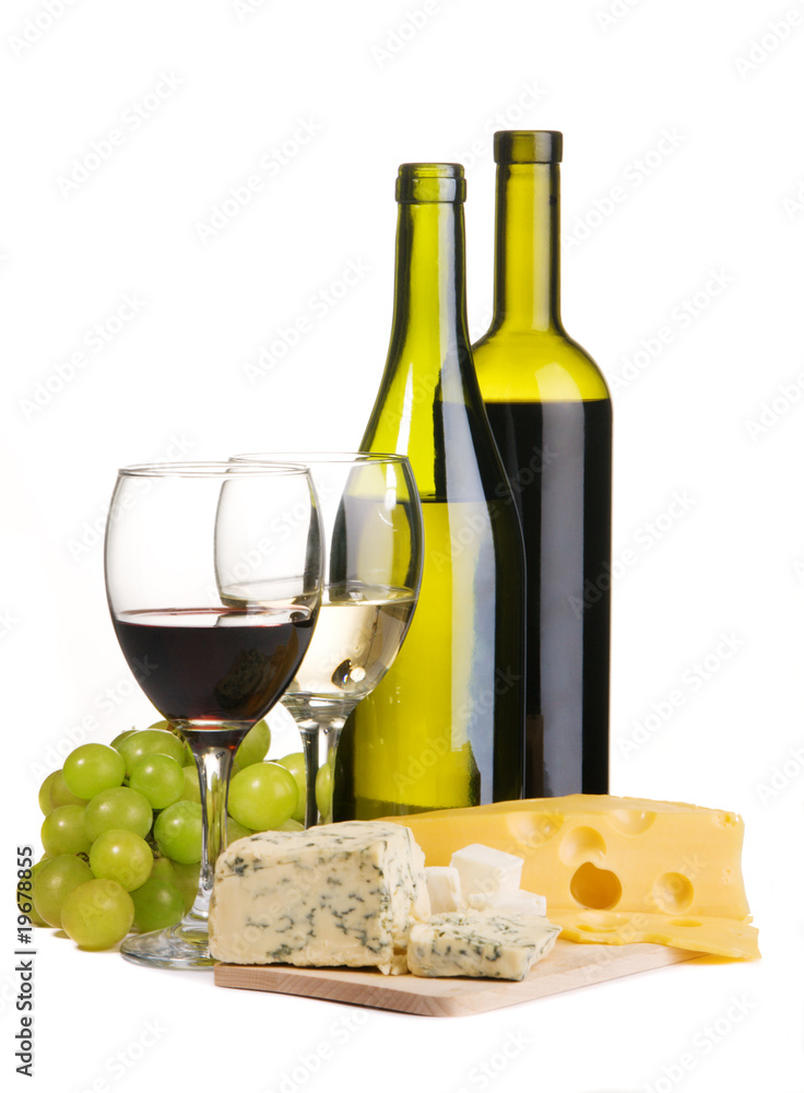 Wall mural wine and cheese