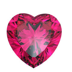 Red heart shaped ruby