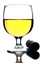 Vin blanc et bouchon