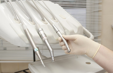 Dentists instruments in the clinic