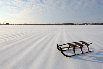 Schlitten im Schnee