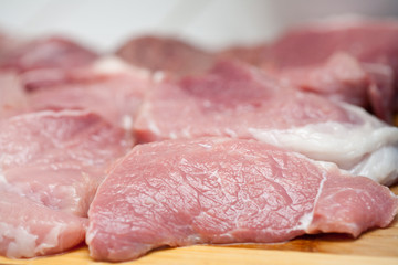 Sliced pork meat