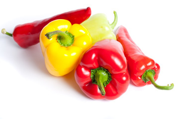 Various colored peppers