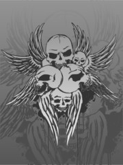 Skulls and wings
