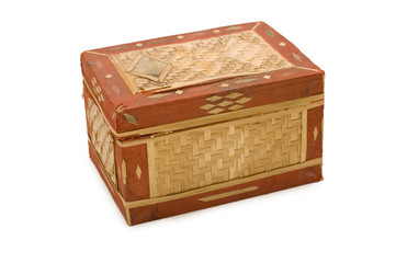 Ancient casket isolated on white background