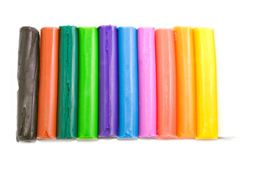 Fototapeta premium Multicolored plasticine isolated on the white background