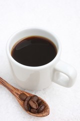 A cup of black coffee