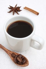 A cup of black coffee