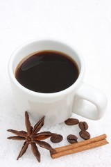 A cup of black coffee