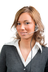 Business woman with head set