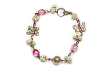 A necklace of glass bracelet, industrial arts.