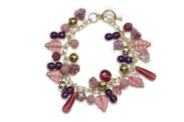 A necklace of glass bracelet, industrial arts.