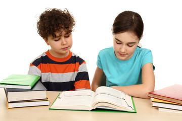 Kids learning isolated on white background