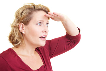 Fototapeta premium Staunende Entdeckerin