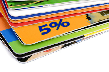 Pile of discount cards.